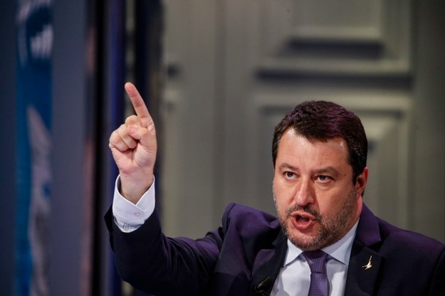 Lider prawicowej włoskiej Ligi Matteo Salvini /Fabio Frustaci /PAP/EPA