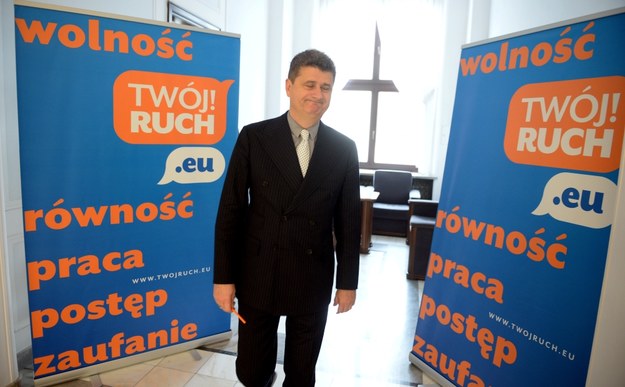 Lider Twojego Ruchu Janusz Palikot w Sejmie /Jacek Turczyk /PAP