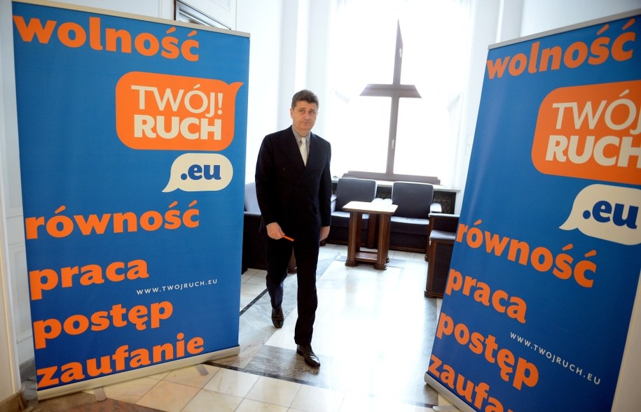 Lider Twojego Ruchu Janusz Palikot w Sejmie /Jacek Turczyk /PAP