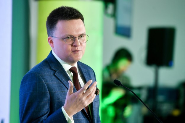 Lider ugrupowania Szymon Hołownia na Kongresie Polski 2050 "Zielona Niepodległa" w Centrum Konferencyjnym ADN w Warszawie - grudzień 2022 r. /Radek Pietruszka /PAP