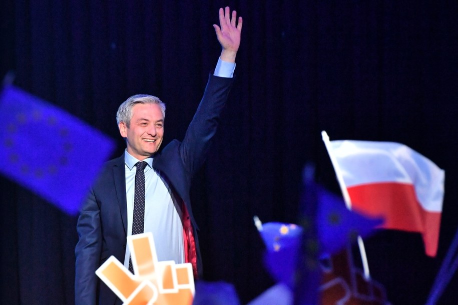 Lider Wiosny Robert Biedroń na konwencji partii /Maciej Kulczyński /PAP