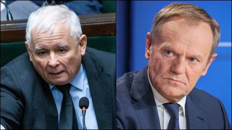 Lider Zjednoczonej Prawicy - Jarosław Kaczyński (po lewej) i szef Platformy Obywatelskiej Donald Tusk (po prawej) /Andrzej Inwańczuk; Jacek Domiński /Reporter