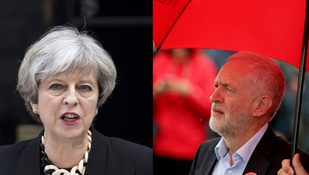 Liderka Partii Konserwatywnej Theresa May (fot. EPA/WILL OLIVER) i lider Partii Pracy Jeremy Corbyn (fot. EPA/Nigel Roddis) /PAP/EPA /PAP/EPA