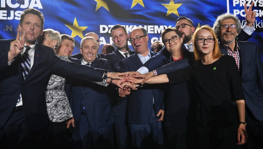 Liderzy Koalicji Europejskiej. / 	Radek Pietruszka   /PAP