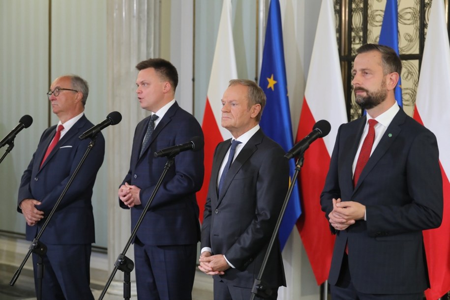 Liderzy koalicji rządzącej w Sejmie /Paweł Supernak /PAP