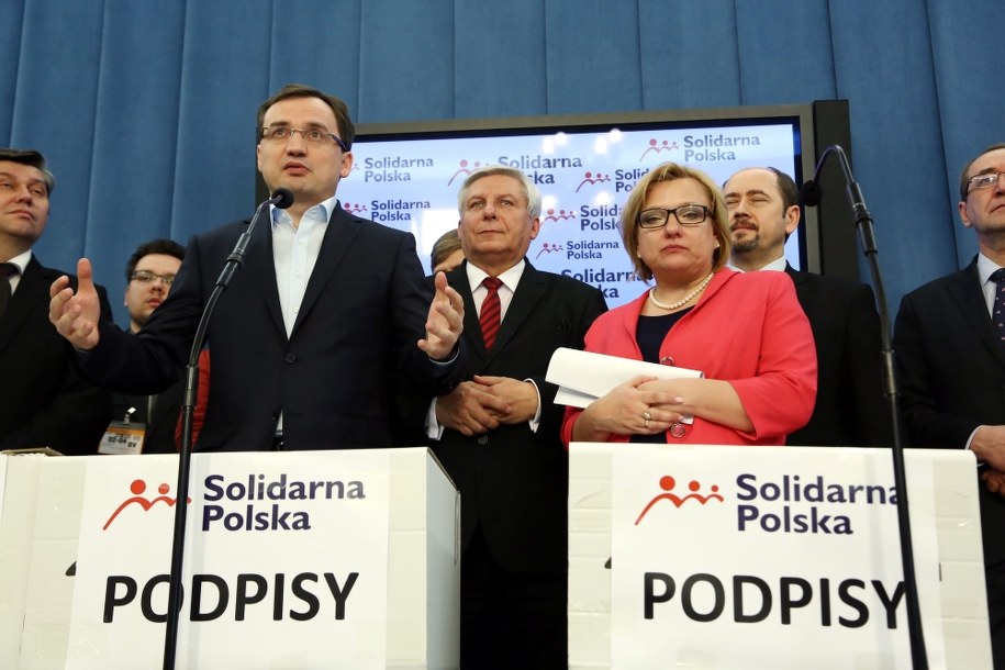 Liderzy Solidarnej Polski na konferencji prasowej /PAP/Tomasz Gzell /PAP
