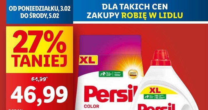 Lidl zaskakuje promocją na produkty do prania Persil! Zaoszczędzisz niemal 20 zł! /Lidl /INTERIA.PL