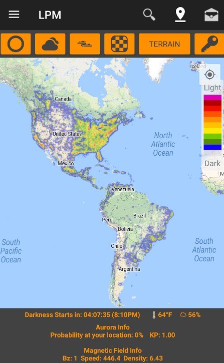 Light Pollution Map /materiały własne /materiał zewnętrzny