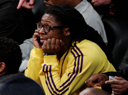 Lil Wayne na meczu Lakers-Magic fot. Noel Vasquez /Getty Images/Flash Press Media