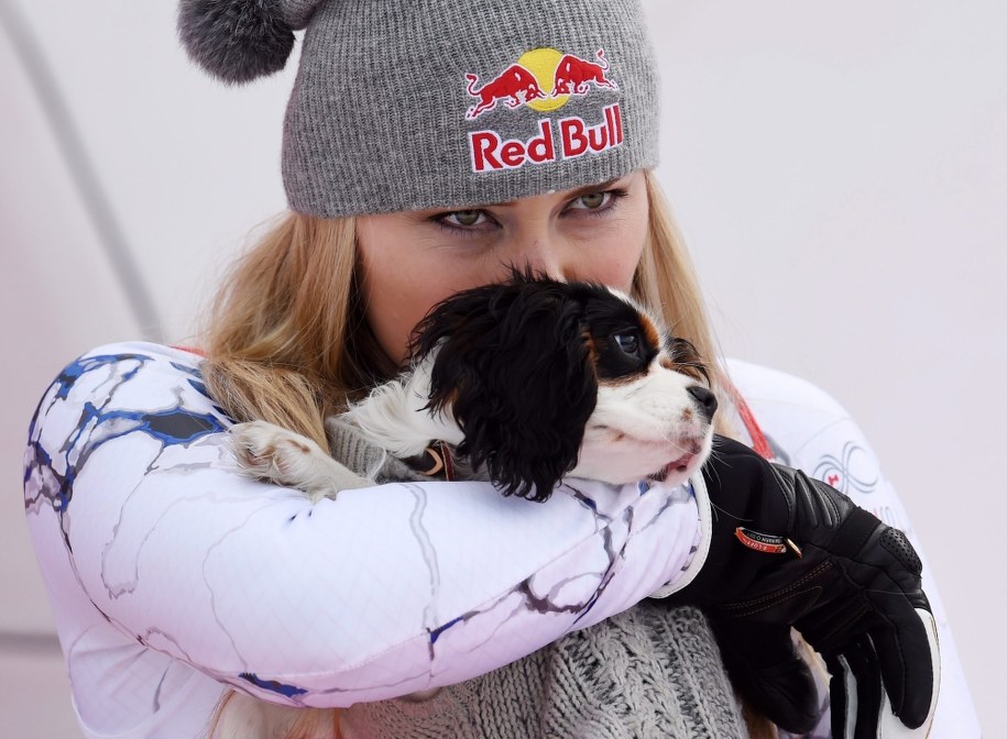Lindsey Vonn z Lucy /Tobias Hase /PAP/EPA