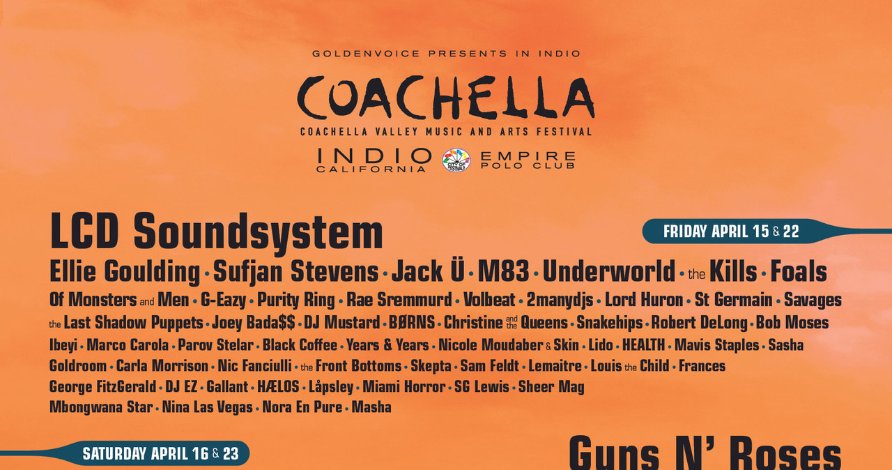 Line-up festiwalu Coachella /Oficjalna strona festiwalu