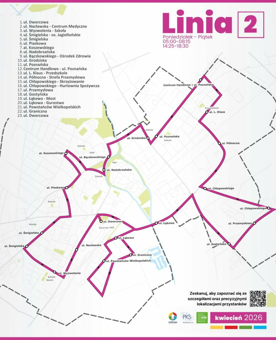 Linia 2 - różowa /Miasto Kościan /