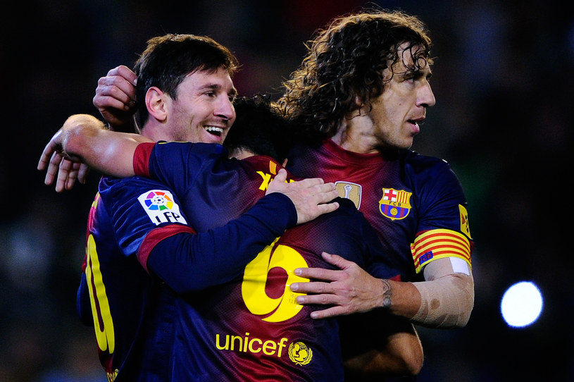 Lionel Messi, Xavi i Carles Puyol /David Ramos /Getty Images