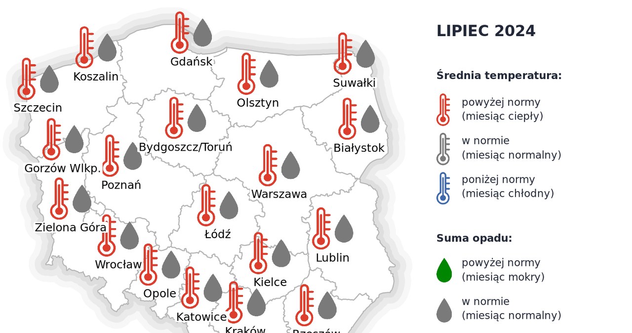 Lipiec będzie gorący i upalny. Temperatury w całym kraju będą wyższe od średniej wieloletniej /IMGW /