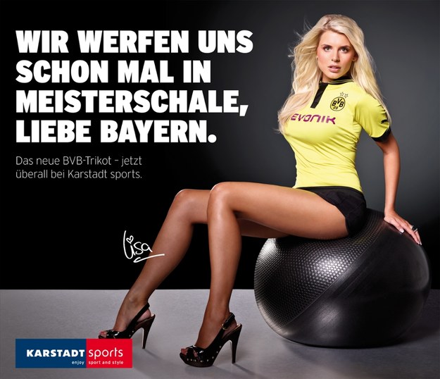 Lisa Rossenbach wystąpiła w bardzo odważnej reklamie /Borussia Dortmund