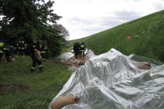 Lisewo Malborskie: Strażacy walczą z wysiękiem wału