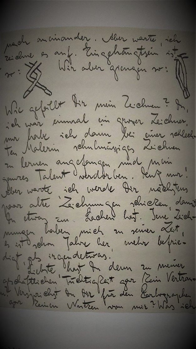 List Franza Kafki do Felice Bauer z opisem i rysunkiem intymnej sceny ze snu. /Bogdan Zalewski /RMF24