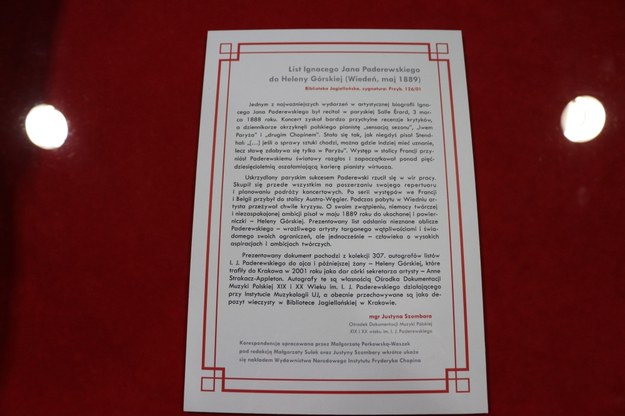 List Ignacego Jana Paderewskiego do jego przyszłej żony Heleny Górskiej /Józef Polewka /RMF FM