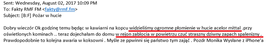 List od naszej słuchaczki /Zrzut ekranu