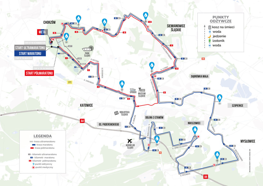 Lista zamkniętych ulic na trasie Silesii Marathonu /Silesia Marathon /Materiały prasowe