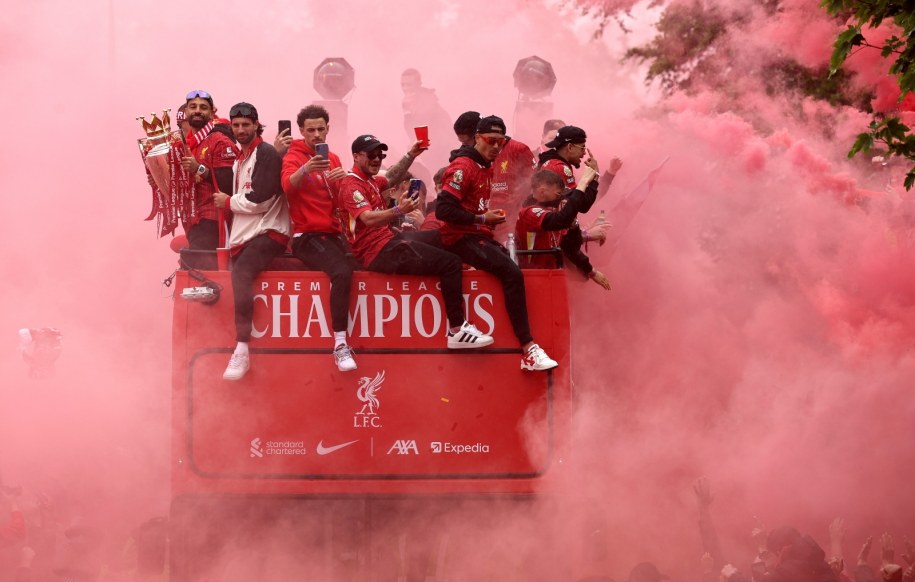 Liverpool świętował zdobycie mistrzostwa Anglii /Adam Vaughan /PAP