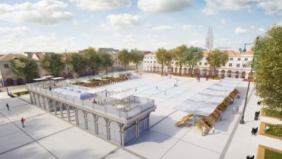 Łódzki Stary Rynek wypełniony zielenią