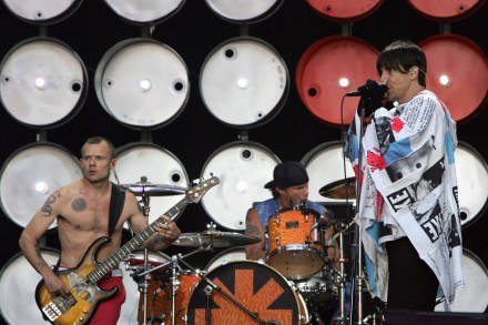 Logo Red Hot Chili Peppers na bębnach Chada Smitha fot. Gareth Cattermole /Getty Images/Flash Press Media
