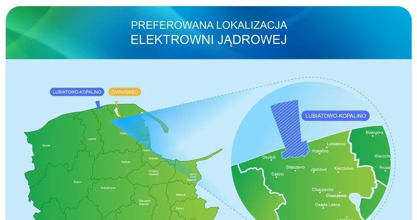 Lokalizacja pierwszej w Polsce elektrowni jądrowej /spółka Polske Elektrownie Jądrowe /materiały prasowe