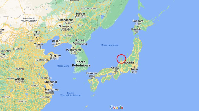 Lokalizacja półwyspu Noto na wyspie Honsiu (czerwony okrąg). /Google Maps /domena publiczna