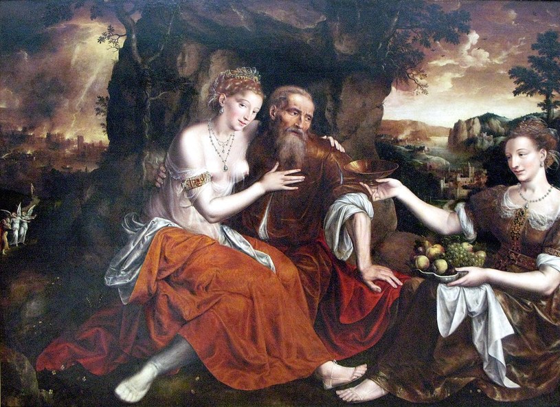 Lot i jego córki. W tle płonące mury Sodomy /Wikimedia Commons /domena publiczna