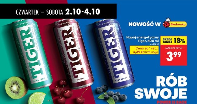 Loteria Tiger Energy Drink w Biedronce 2025 /Biedronka /INTERIA.PL