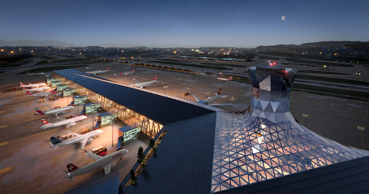 Lotnisko w Zurychu zyska nowy, drewniany terminal. Budowa ma rozpocząć się w 2030 r. /Zürich Airport /materiały prasowe