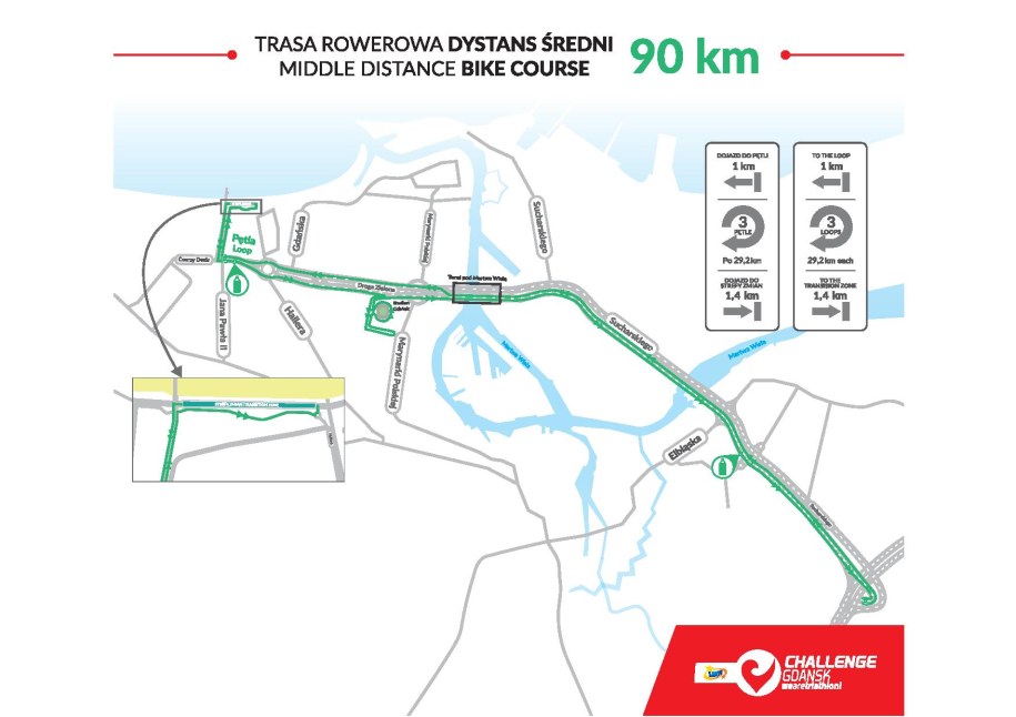 Lotto Challenge Gdańsk - trasa rowerowa na dystansie średnim /UM Gdańsk /Materiały prasowe