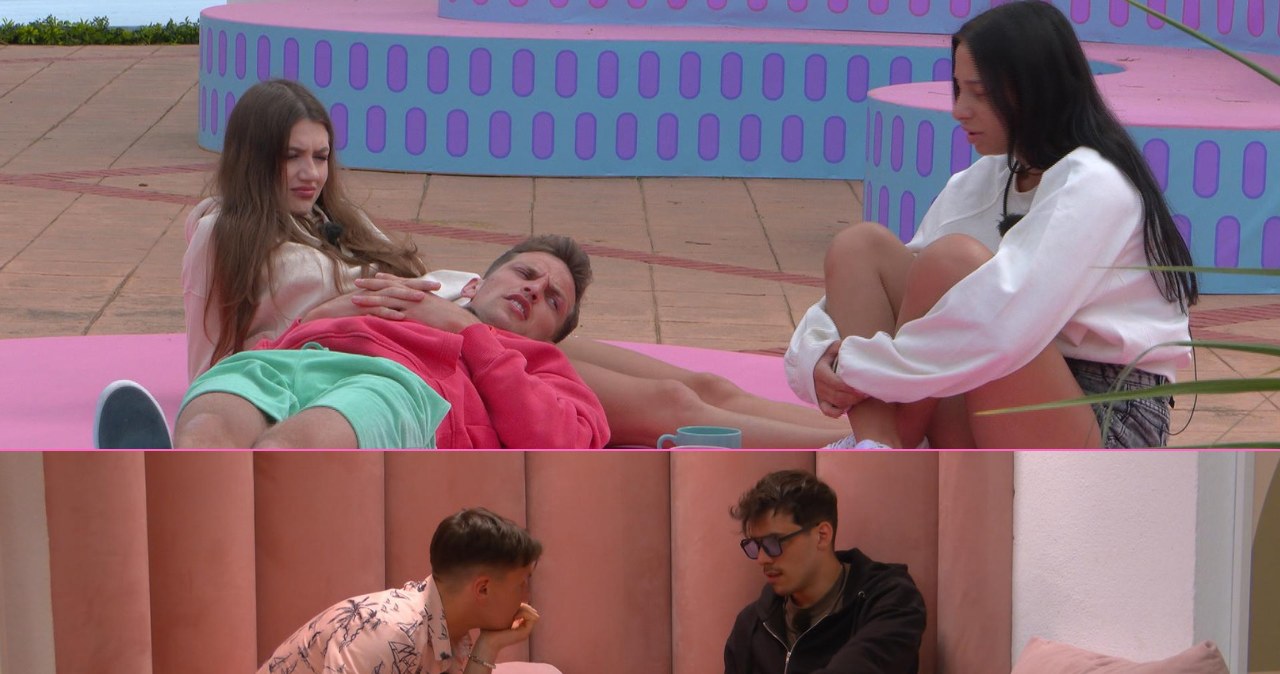 Love Island 9 - na górze: Asia, Rafał, Emi. Na dole: Jarek, Bartek /materiały prasowe