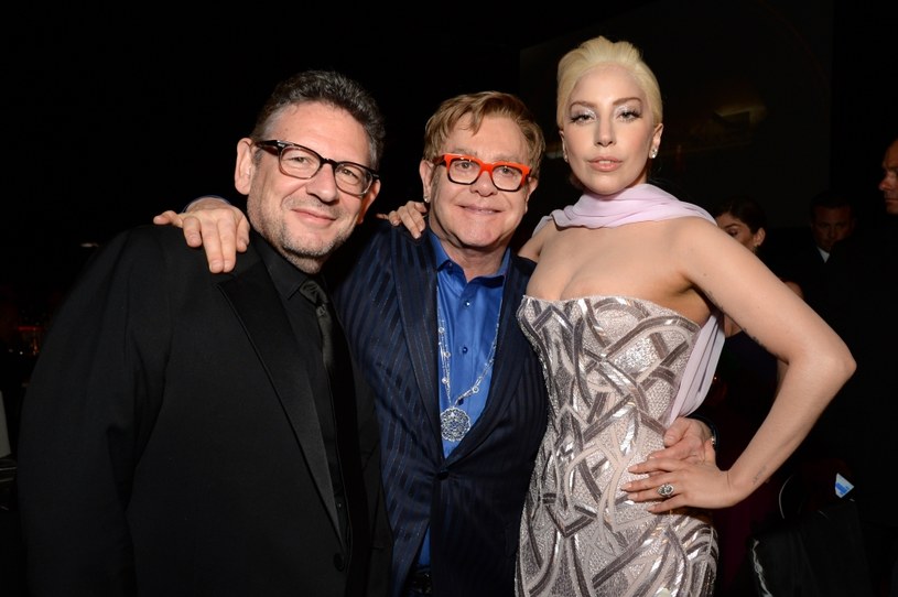 Lucian Grainge, Elton John i Lady Gaga /Michael Kovac /Getty Images