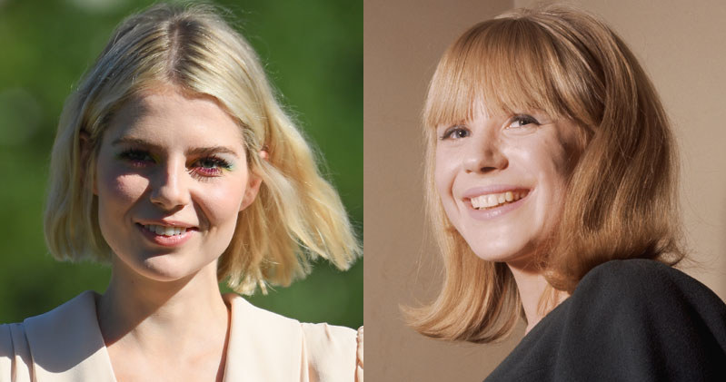 Lucy Boynton (L) i Marianne Faithfull w latach 60. XX wieku (P) /Pascal Le Segretain / Central Press/Hulton Archive /Getty Images