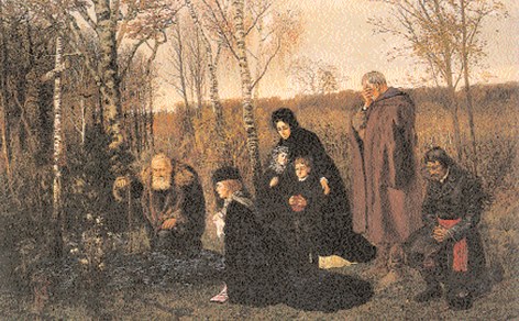 Ludomir Benedyktowicz, Na grobie powstańca, 1873  r. /Encyklopedia Internautica