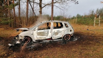 Ludzkie kości znalezione w spalonym fordzie. Auto było ukradzione
