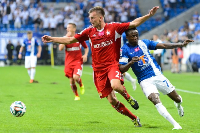 Łukasz Burliga i Muhamed Keita /pap/Jakub Kaczmarczyk /PAP