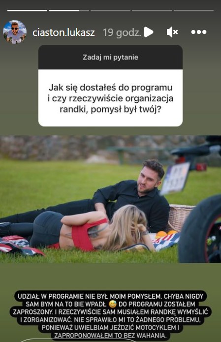 Łukasz Ciastoń opowiedział o randce z Dodą /@ciaston.lukasz /Instagram