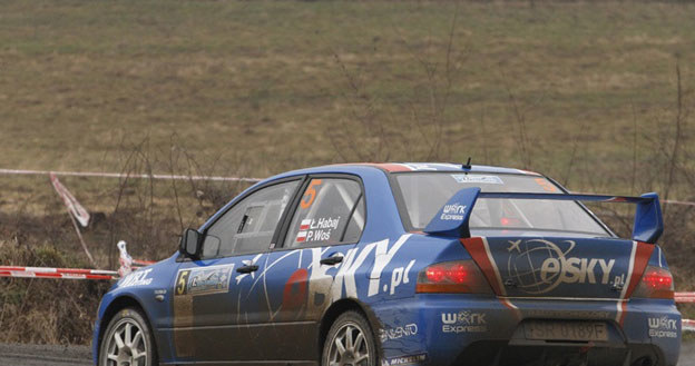 Łukasz Habaj  - Piotr  Woś (Mitsubishi Lancerem Evo IX). Fot. Marek Wicher /INTERIA.PL