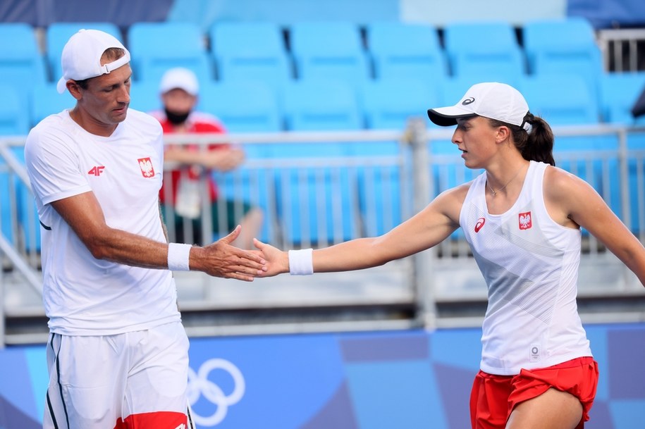 Łukasz Kubot i Iga Świątek / 	Leszek Szymański    /PAP