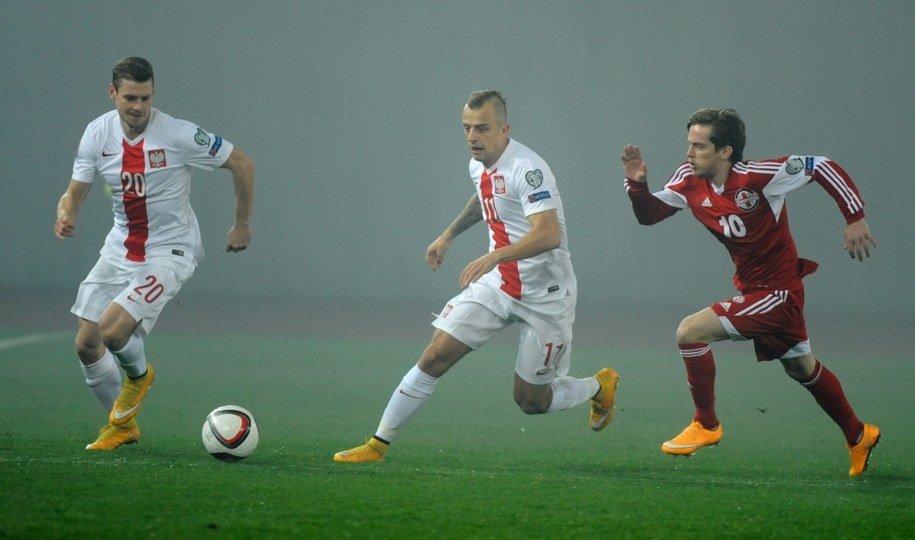 Łukasz Piszczek i Kamil Grosicki w meczu z Gruzją /Bartłomiej Zborowski /PAP