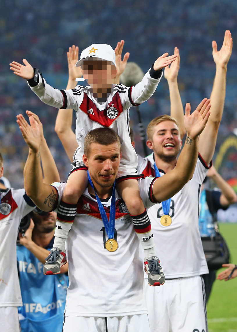 Łukasz Podolski z synem /Martin Rose /Getty Images