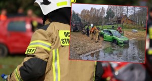 Luksusowe audi za 300 tys. zł wpadło do jeziora. Policja wyjaśnia incydent
