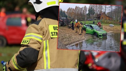 Luksusowe audi za 300 tys. zł wpadło do jeziora. Policja wyjaśnia incydent