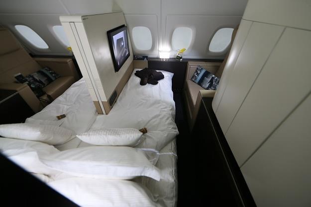 Luksusowe kabiny w samolotach Airbus a380 linii lotniczych Etihad Airways /AFP