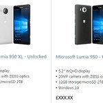 Lumia 950 XL i Lumia 950 w oficjalnym sklepie Microsoftu