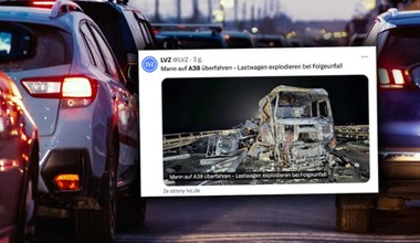 Łuna ognia nad autostradą A38. Droga wciąż jest zablokowana