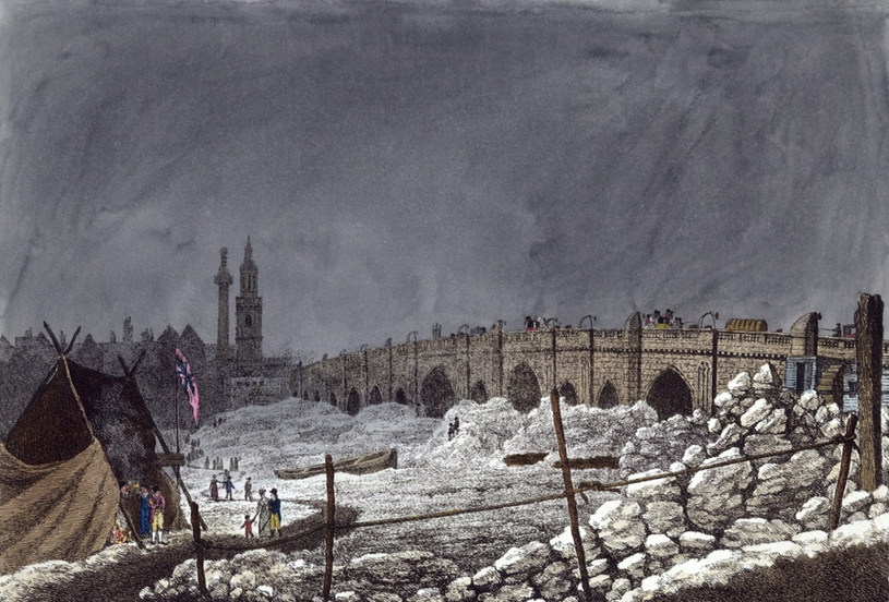 Luty 1814. Czas, kiedy zamarzła Tamiza. Czy niebawem znów zobaczymy londyńską rzekę skutą lodem? /East News